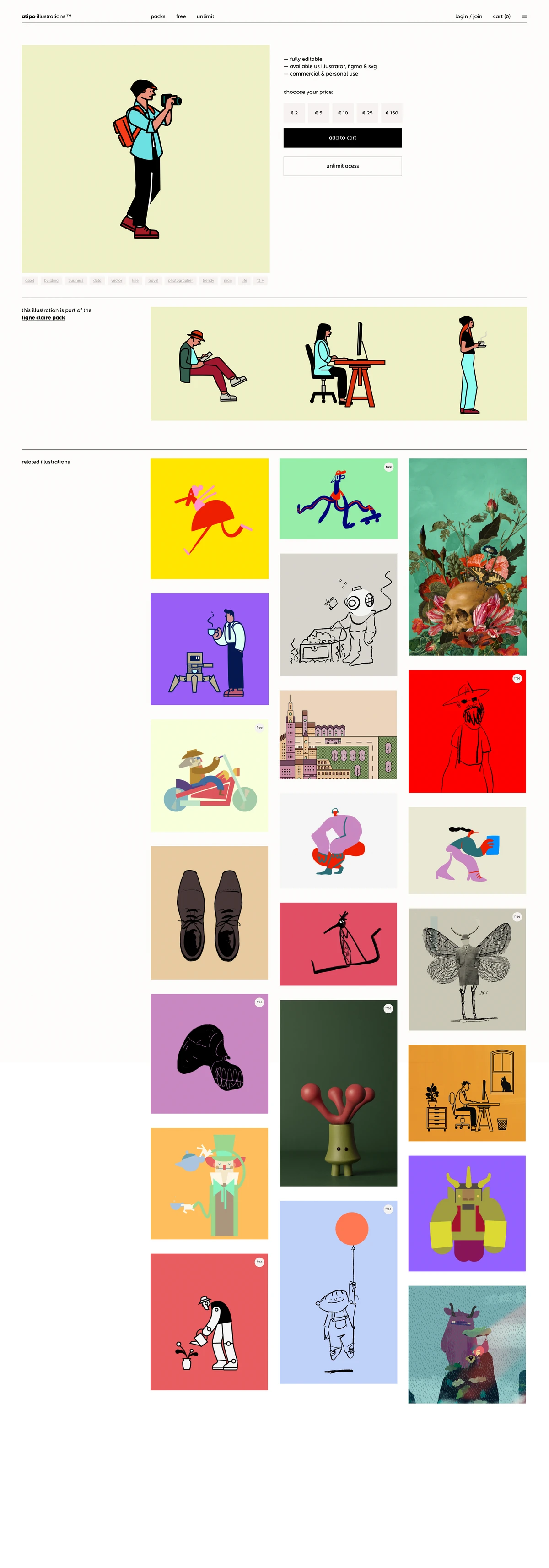 Atipo - Web application for illustration sales