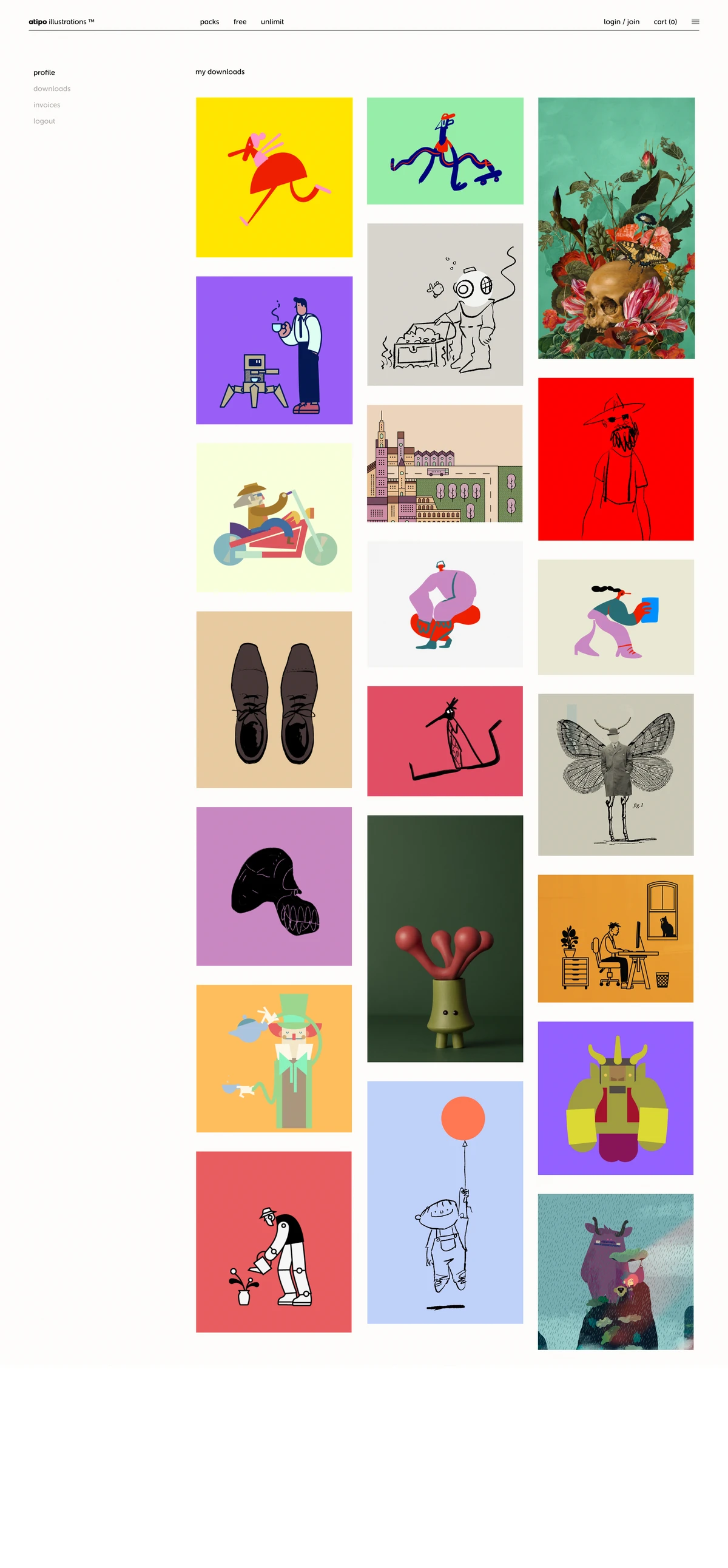 Atipo - Web application for illustration sales