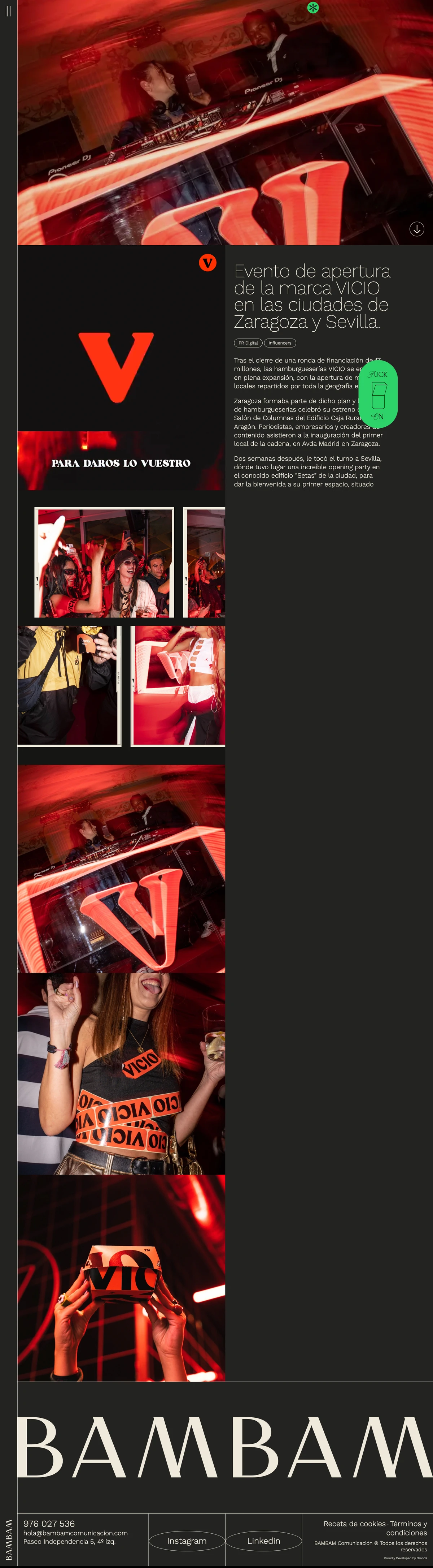 Bambam Comunicación - Custom frontend with GSAP