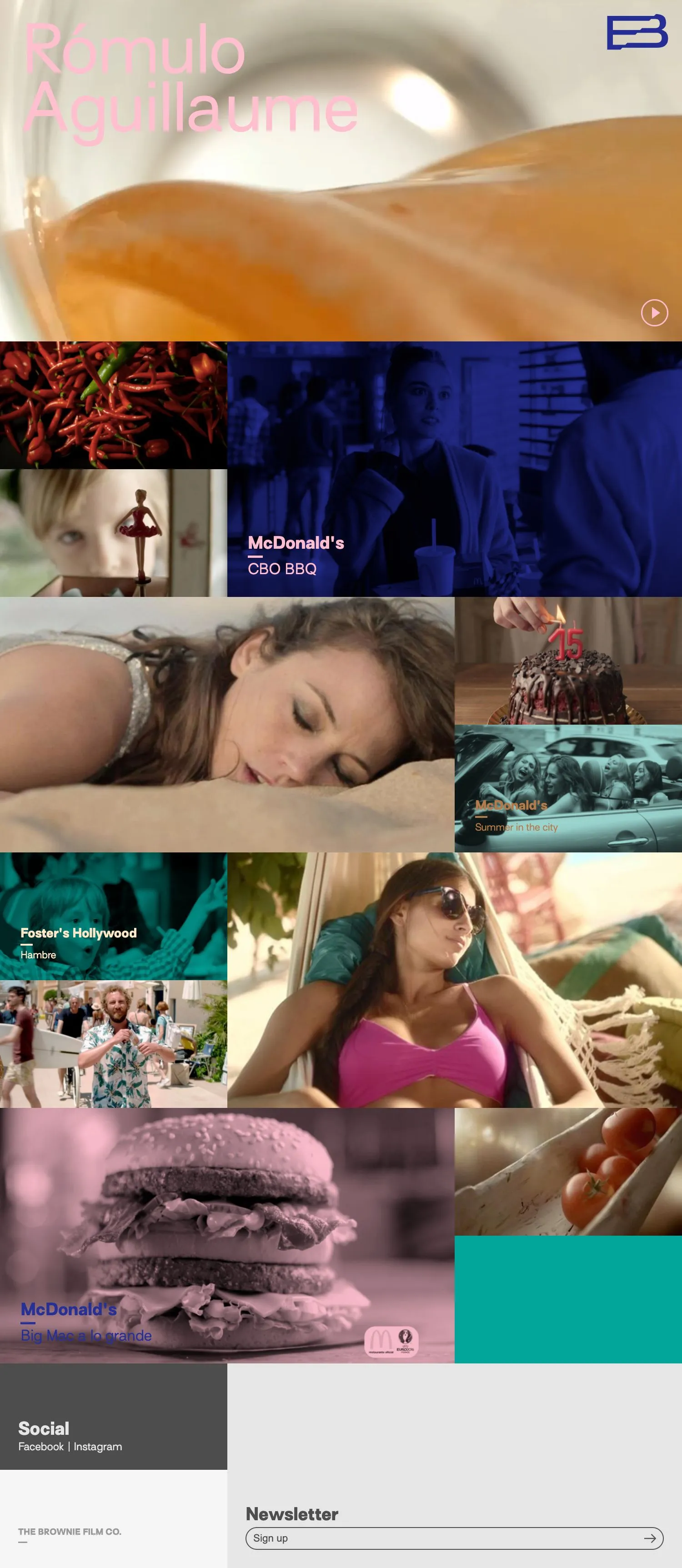 Brownie - Custom manageable website for audiovisual production company