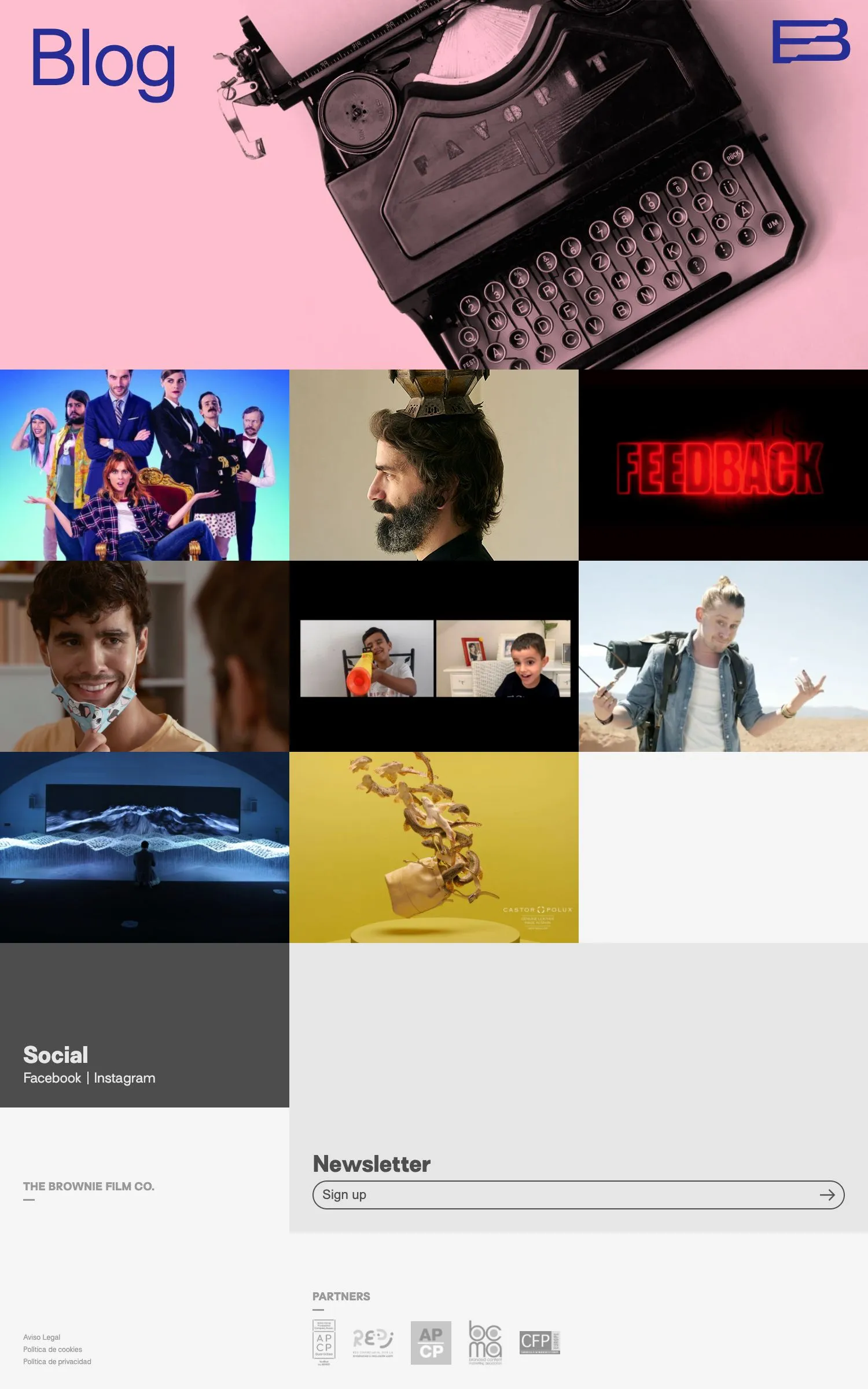 Brownie - Custom manageable website for audiovisual production company