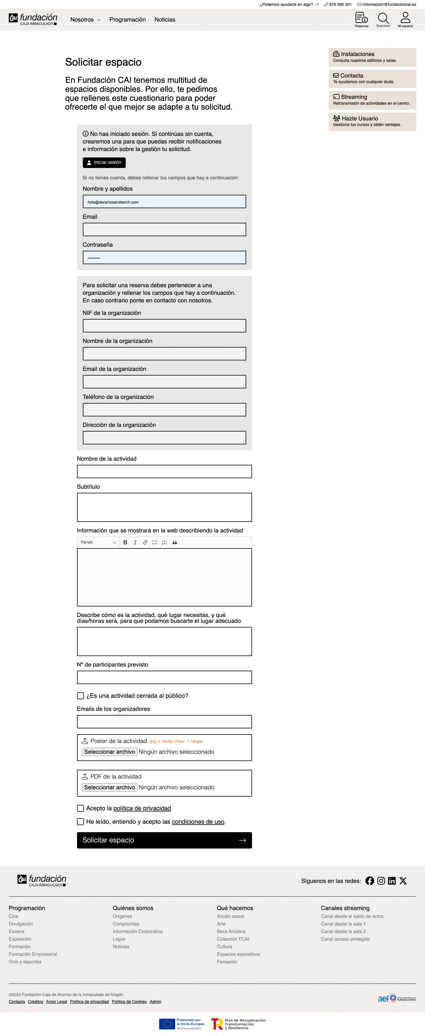 Fundación CAI - Custom software for internal management of the Foundation.
