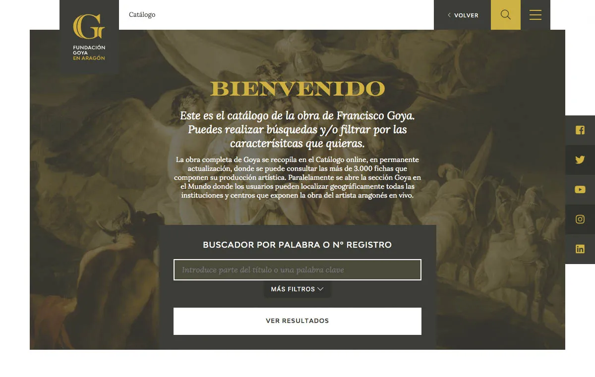 Fundación Goya - Website and backend design for a cultural project.