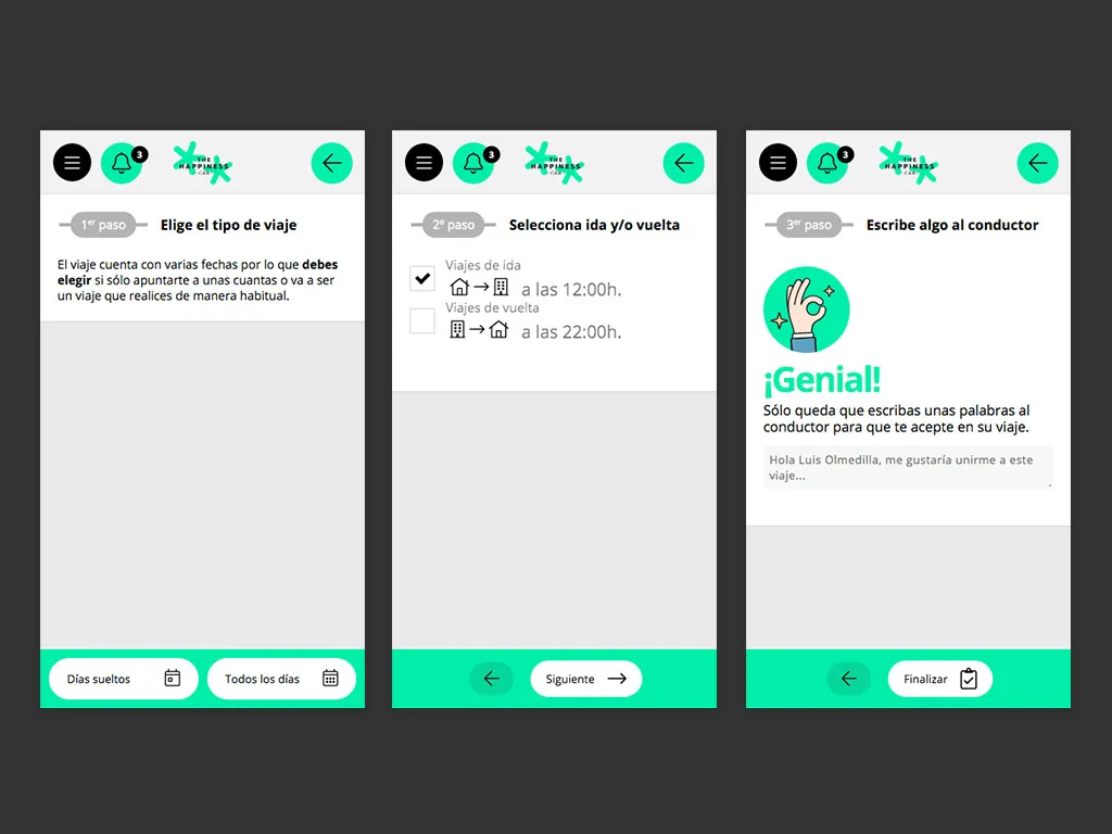 The Happiness Car - Cross-platform app for carpooling in large workplaces